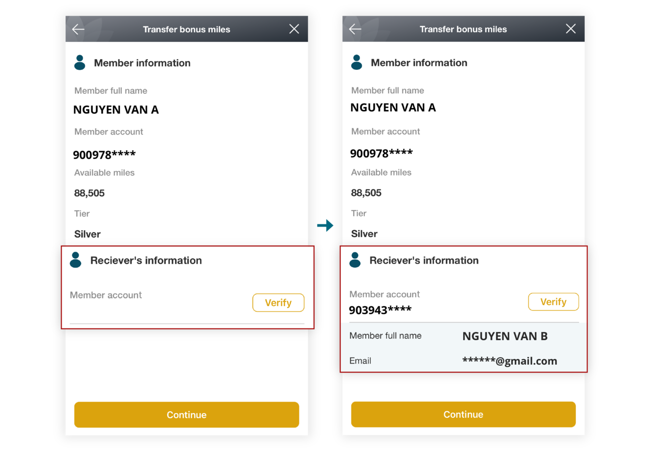 Guide pour le transfert de miles bonus app 3.