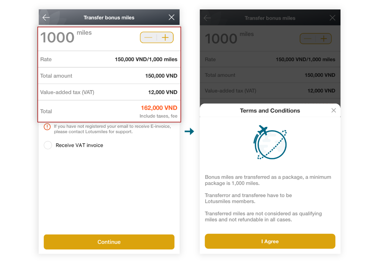 Guide pour le transfert de miles bonus app 4.