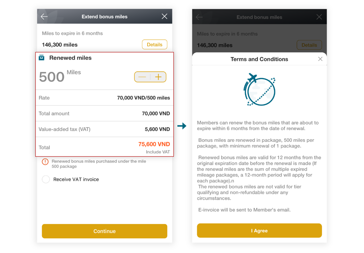 Guide pour le renouvellement de miles bonus app 3.