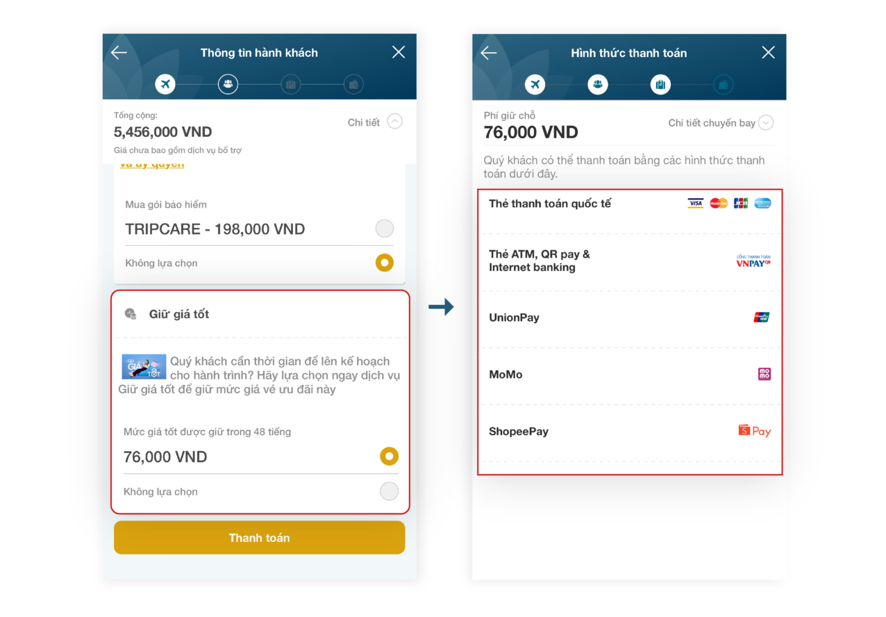Giữ giá tốt trên app bước 2.