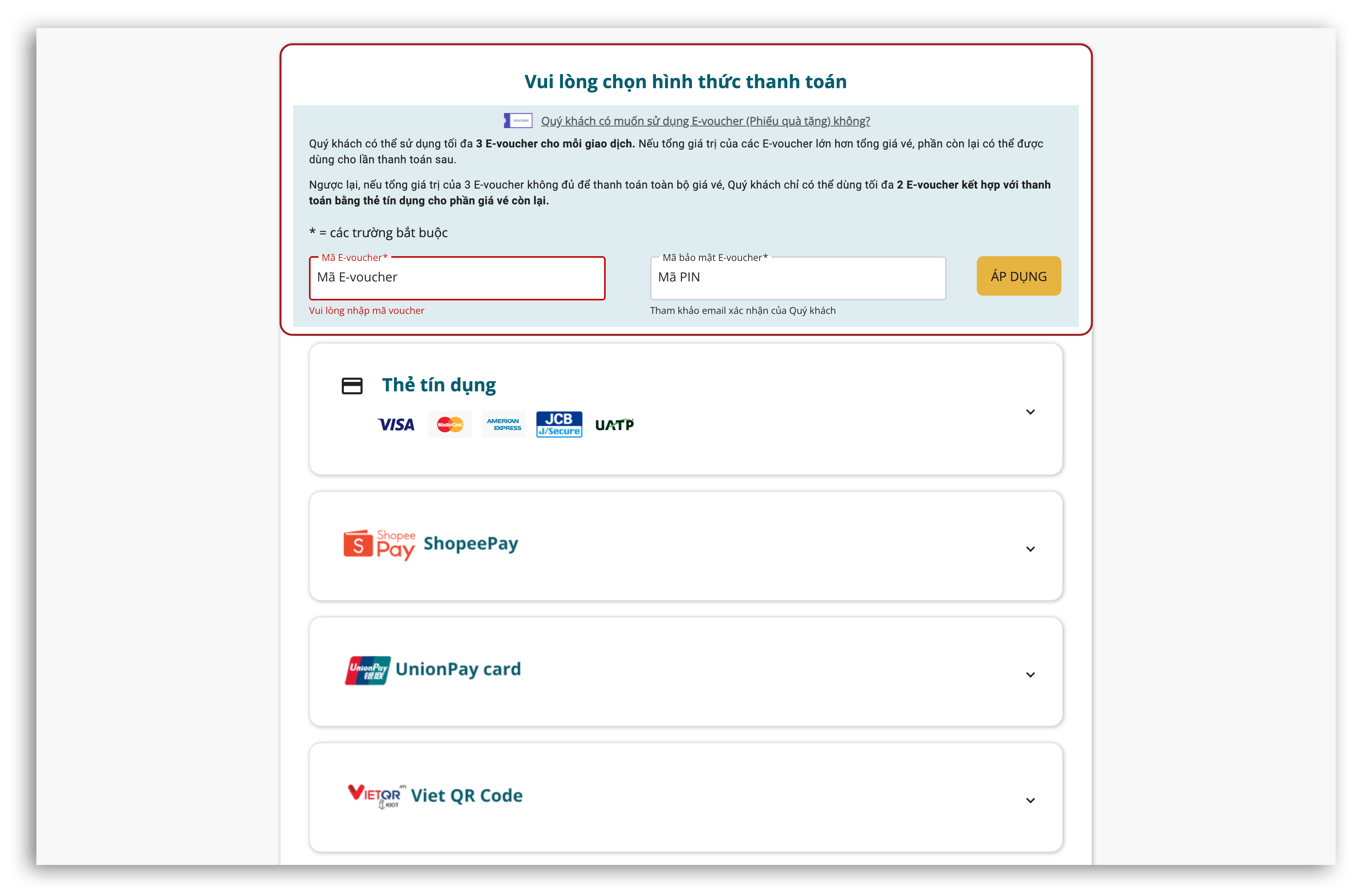 Hướng dẫn đặt vé trên web bước 2.3.