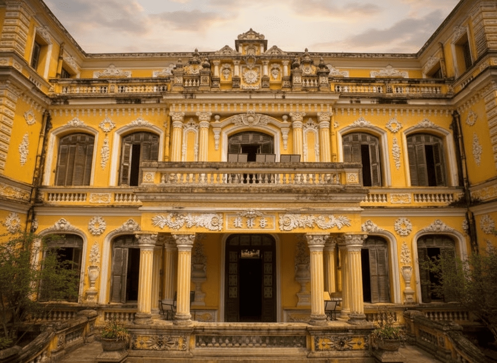 Khai Tuong Pavilion, where King Khai Dinh lived and worked, preserves the marks of a period