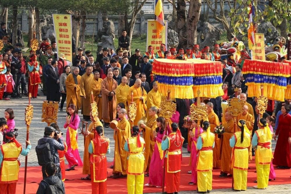 Bai Dinh Pagoda Festival in the second lunar month, which attracts many pilgrims from across the country
