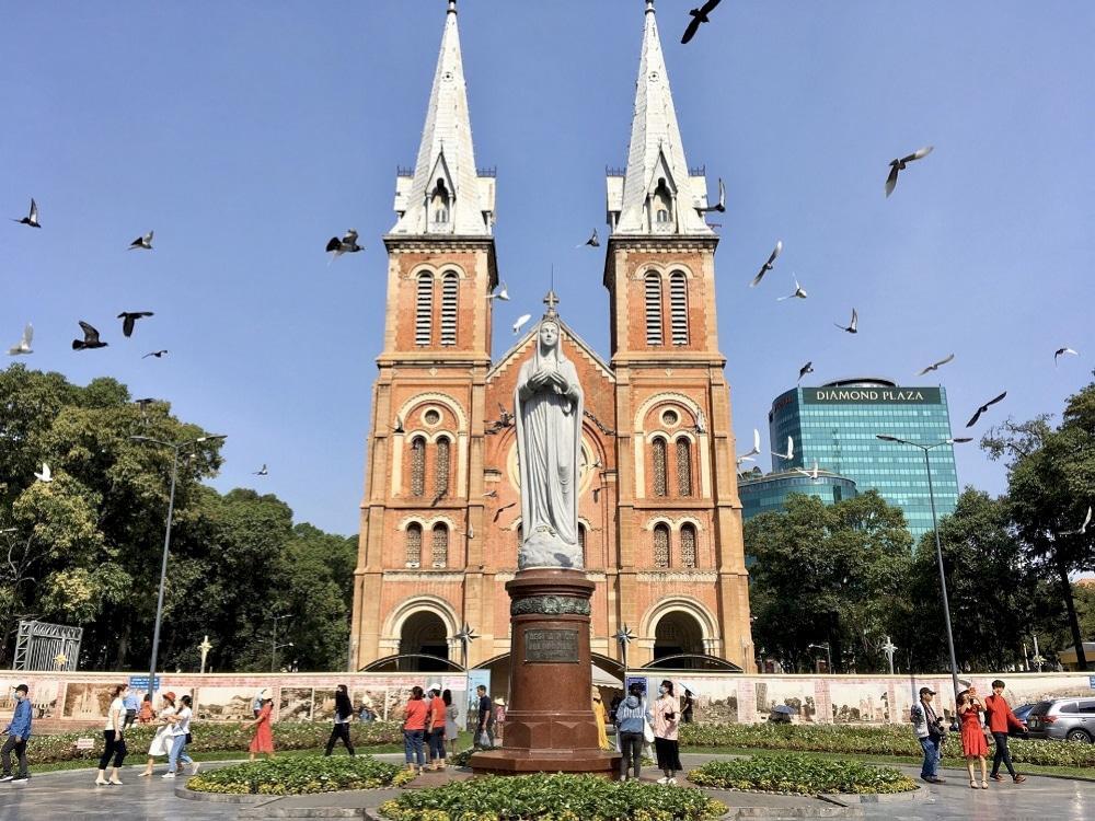 Saigon Notre-Dame Basilica is one of the most famous landmarks in HCMC