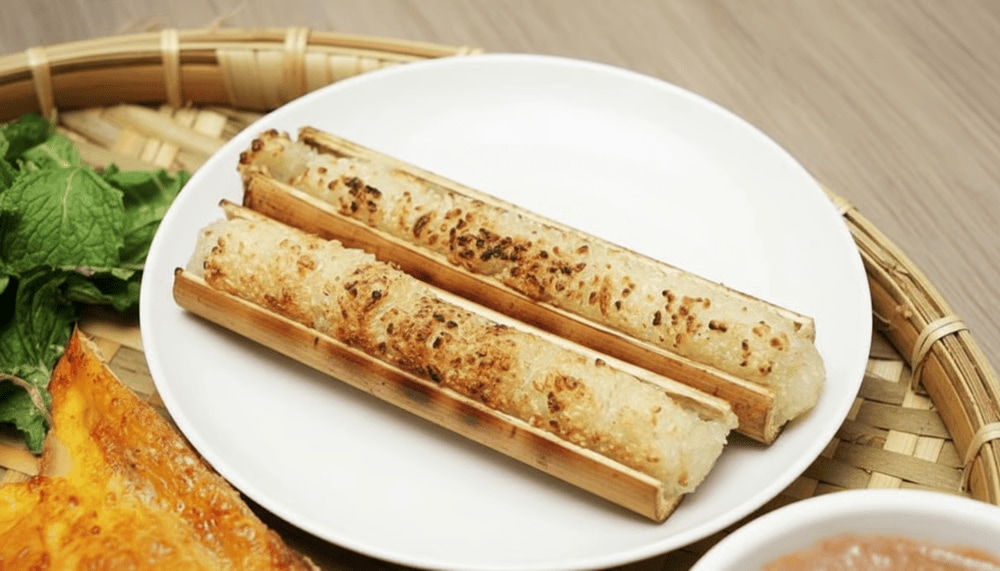 Lam Rice is sticky rice cooked in bamboo tubes