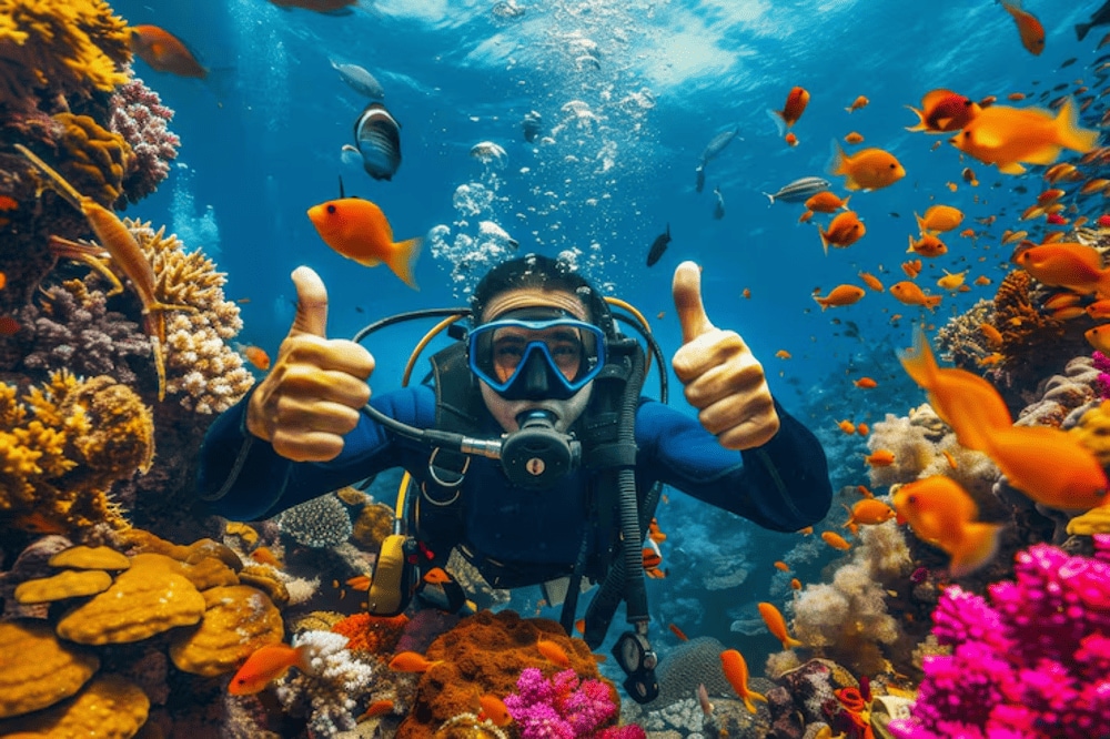 Early morning (07:00 - 09:00 AM) offers the best underwater visibility for diving and snorkeling activities (Source: Freepik)