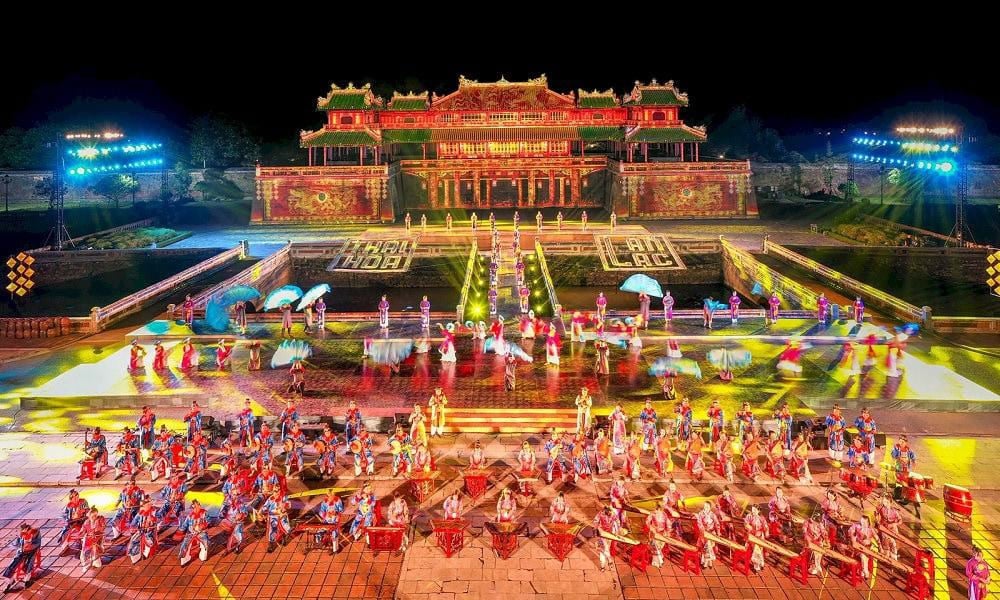 The Hue Historic Citadel shines with vibrant colors from traditional art performances