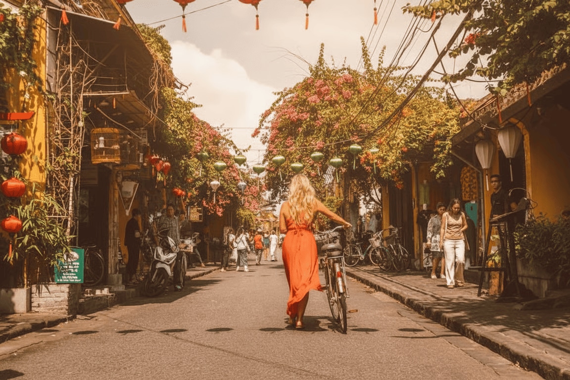 Riding a bicycle is one of the best ways for visitors to fully explore the charm of Hoi An’s ancient town