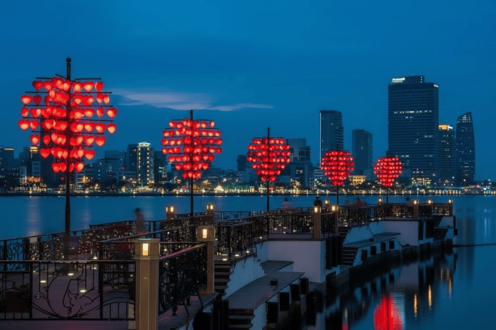 Stunning view of Love Bridge Da Nang
