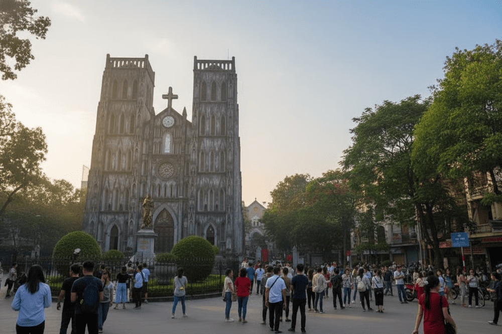 St. Joseph’s Cathedral is one of the first Western architectural works and the oldest Catholic church in Hanoi