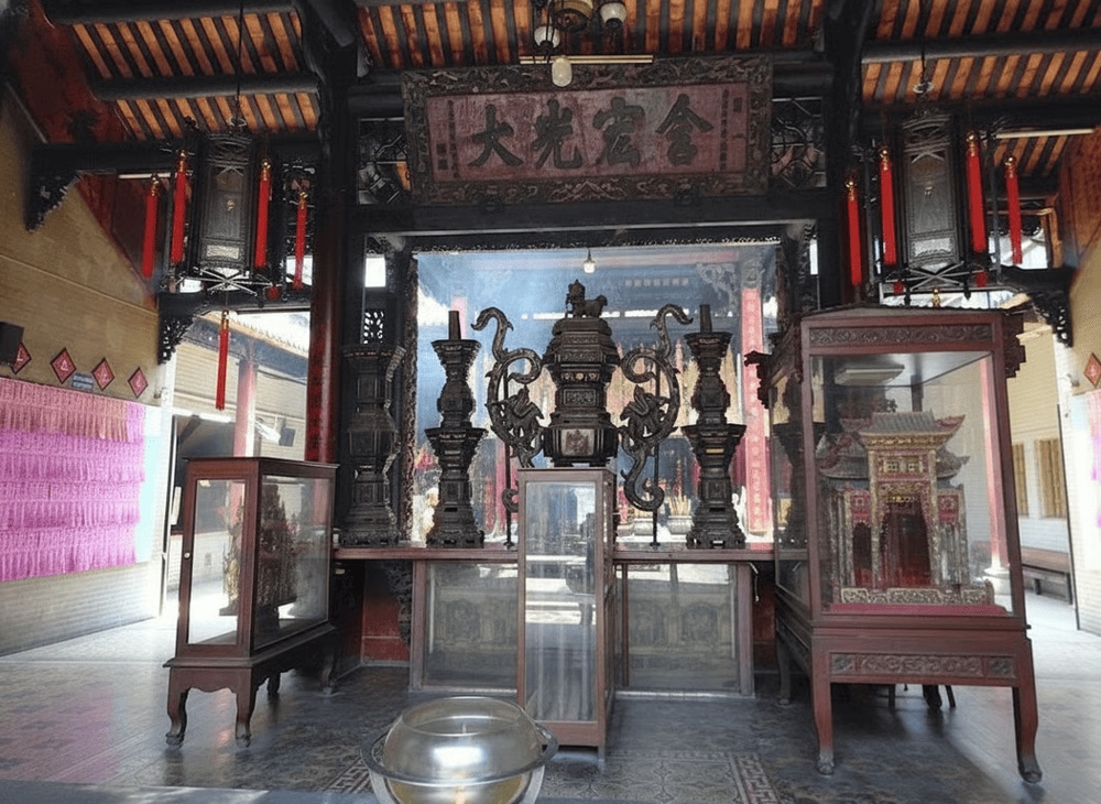 A collection of ancient artifacts preserved at Thien Hau Pagoda