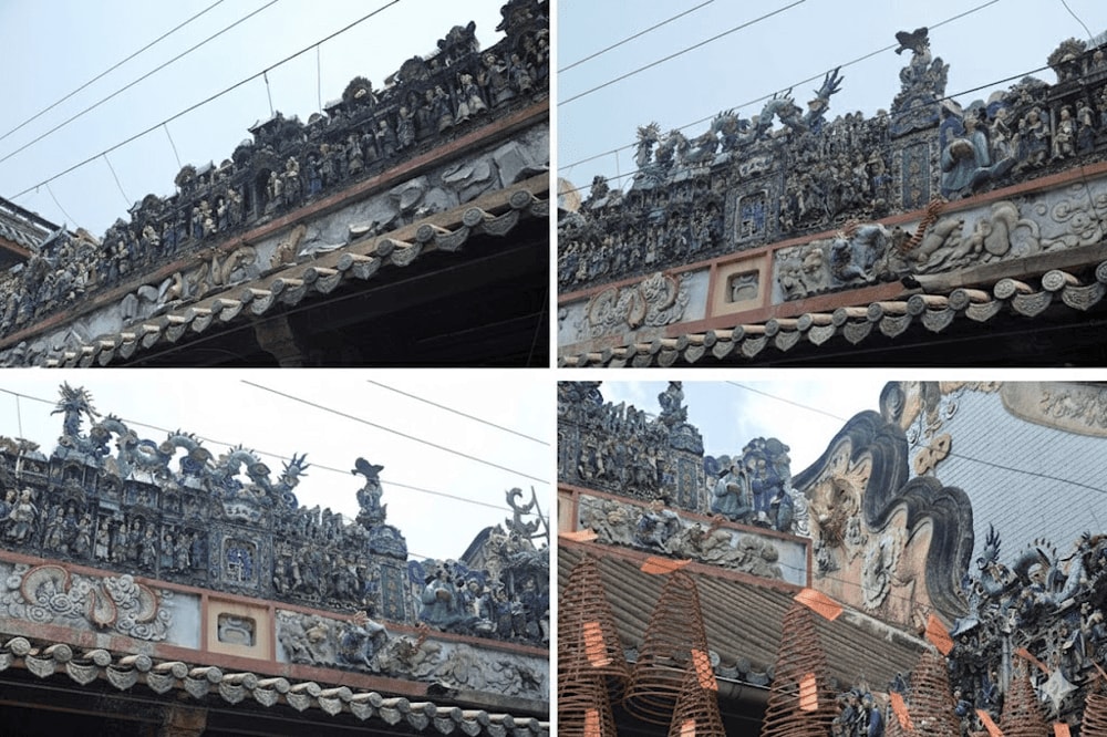 The decorative architecture on the roof of the Temple is inspired by classical Chinese culture, beliefs, and mythology