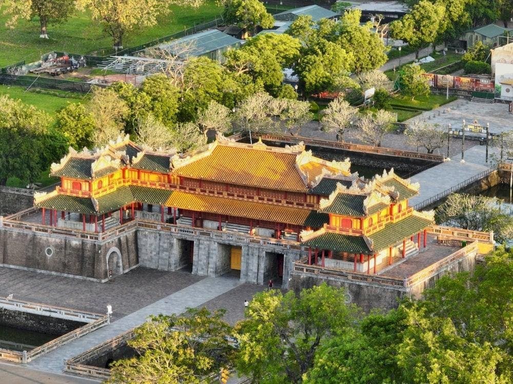 The grand architecture of the Imperial City of Hue is a stunning testament to the grandeur and power of the Nguyen Dynasty