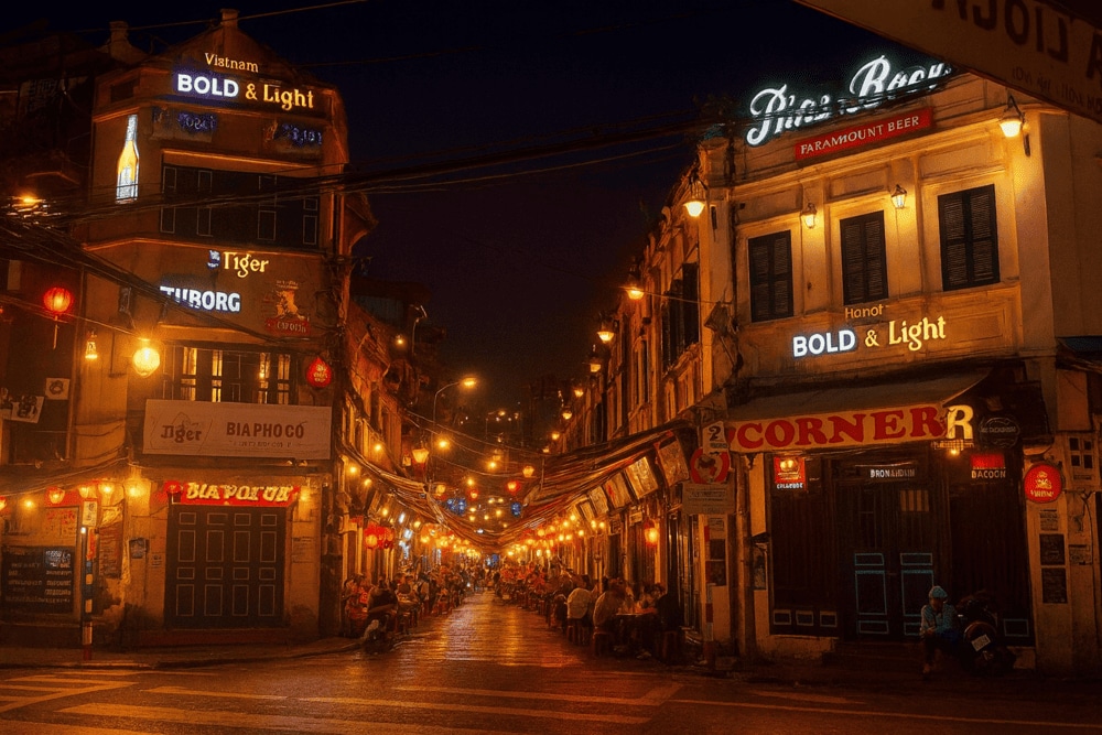 Ta Hien Street is a favorite spot for both locals and tourists to enjoy cheap draft beer