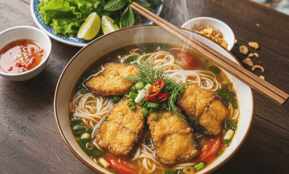Savor authentic local flavors with Hanoi’s signature dishes near Voi Phuc Temple