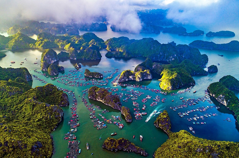 The fishing village is nestled amidst picturesque mountains and waters