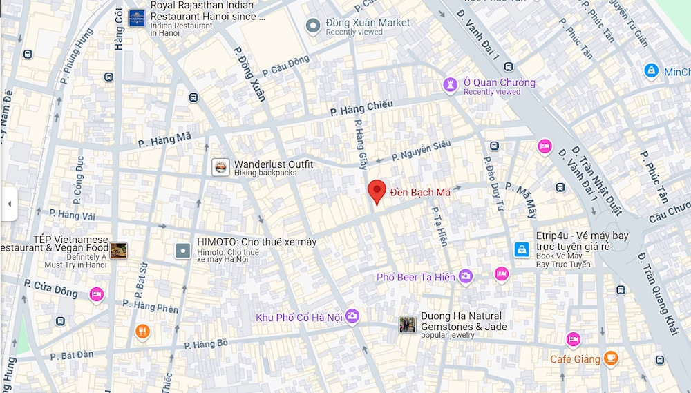 Map of Bach Ma Temple