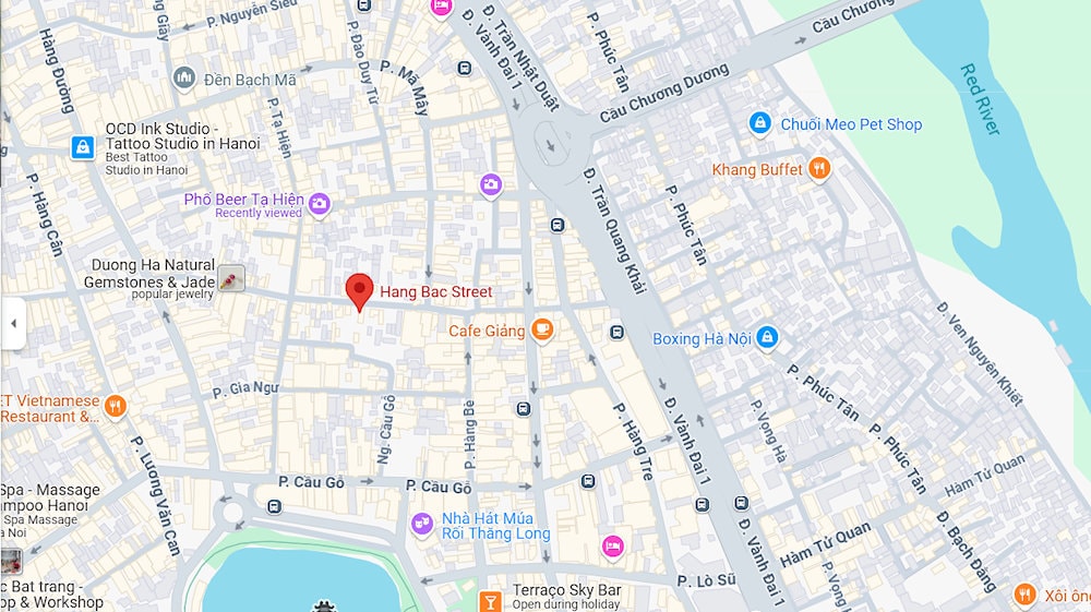 Map of Hang Bac Street