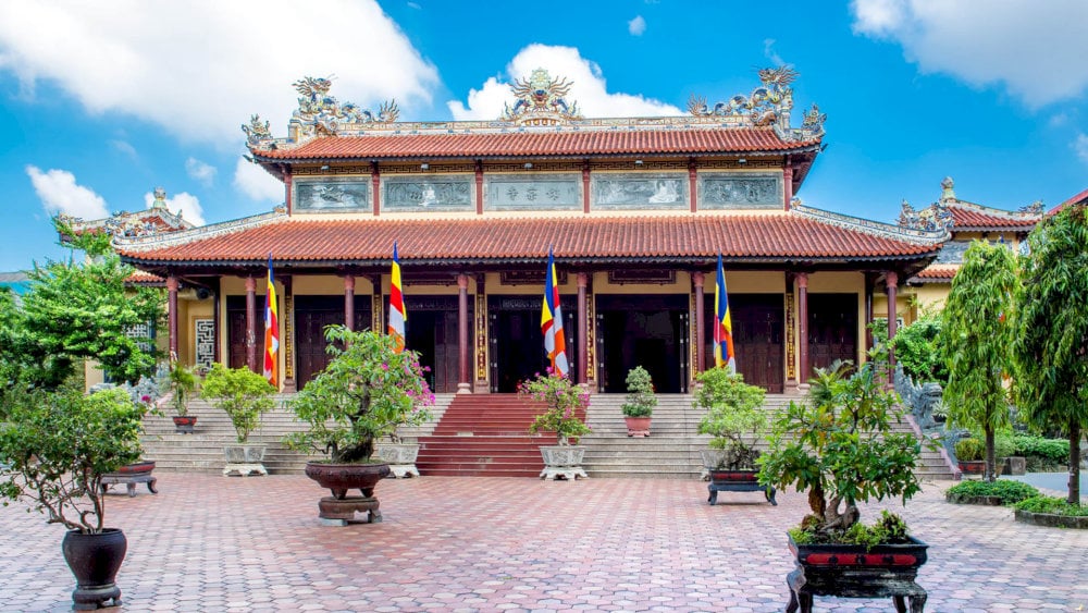 The famous ancient pagoda in Hue