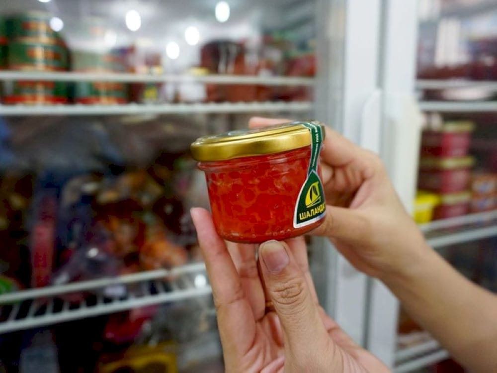 various kinds of Russian products at the Russian market HCMC