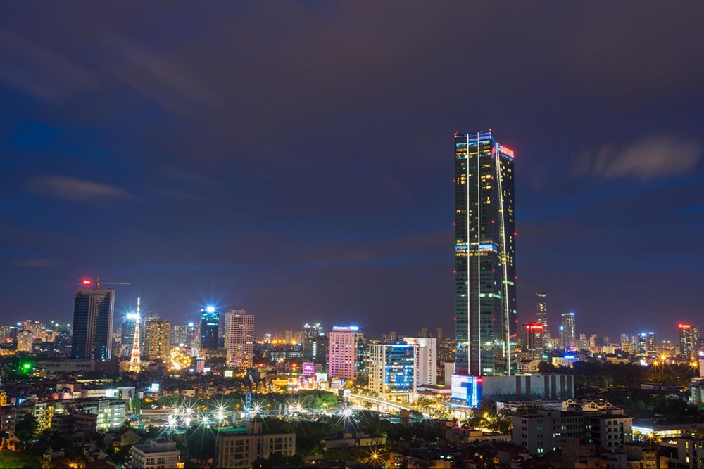Aerial View of Lotte Tower at night